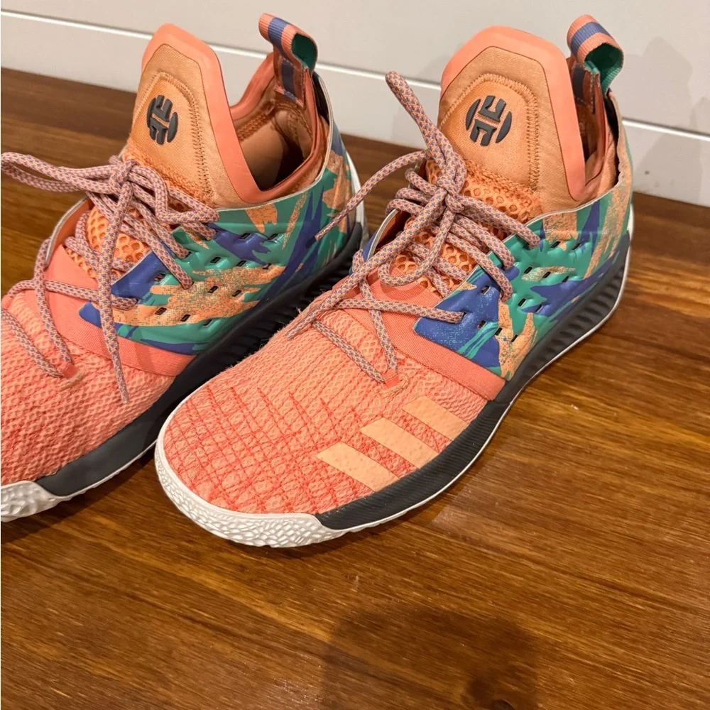 Adidas Harden Vol 2California Dreamin Basketball Shoes Orange Multicolor Size 7 - Picture 5 of 9